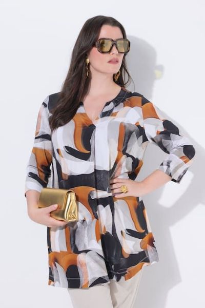 Veliki brojevi Tunika 3/4 rukava moda za punije