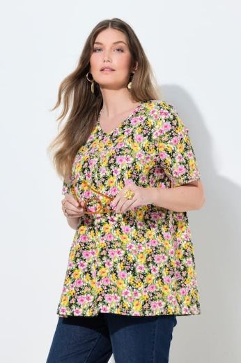 Plus size veliki brojevi Majica kratkih rukava V ovratnika za punije