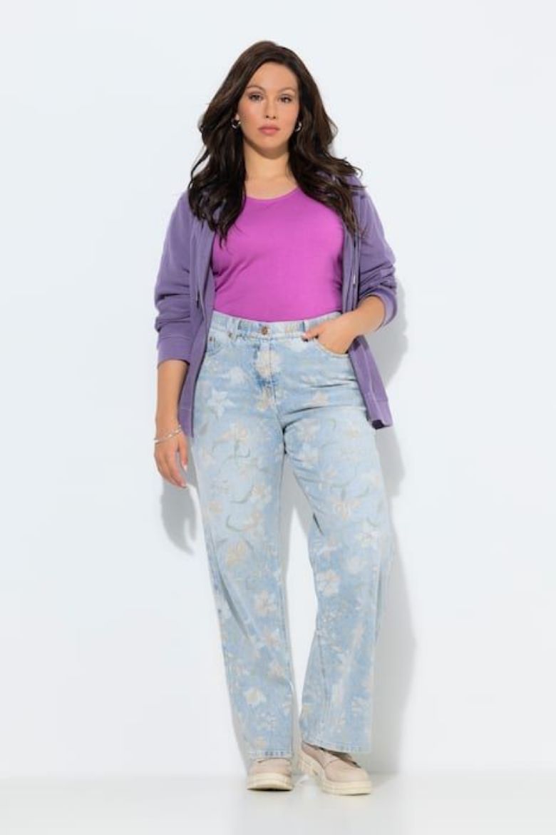 Plus size veliki brojevi Traperice širokih nogavica za punije