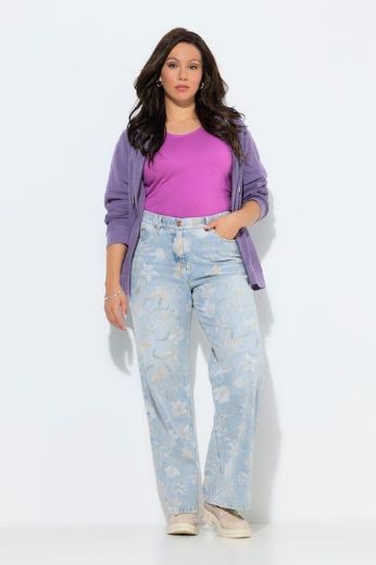 Plus size veliki brojevi Traperice širokih nogavica za punije