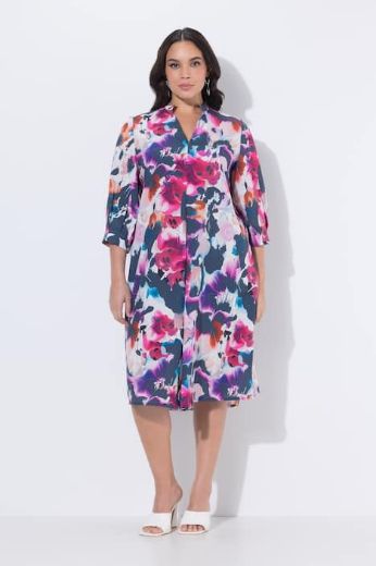 Plus size veliki brojevi Haljina midi 3/4 rukava za punije