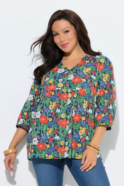 Veliki brojevi Tunika 3/4 rukava A kroja moda za punije