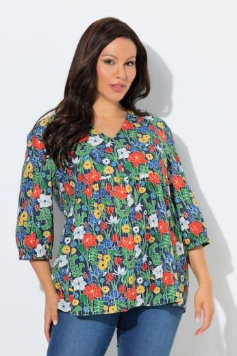 Plus size veliki brojevi Tunika 3/4 rukava A kroja za punije