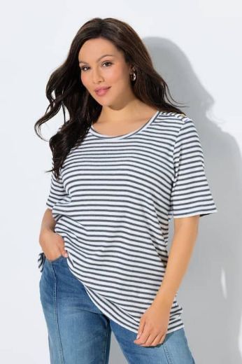 Plus size veliki brojevi Majica kratkih rukava na pruge za punije