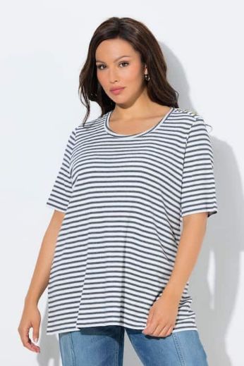 Plus size veliki brojevi Majica kratkih rukava na pruge za punije