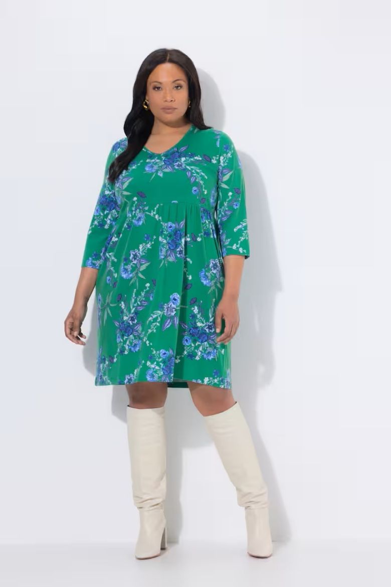 Plus size veliki brojevi Haljina 3/4 rukava A kroja za punije