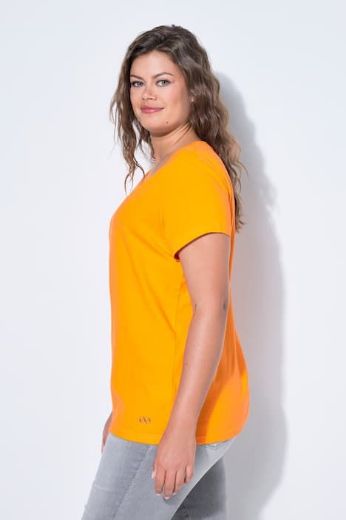 Plus size veliki brojevi Majica sa v izrezom i kratkih rukava za punije