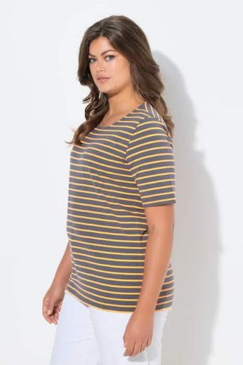 Plus size veliki brojevi Majica prugasta kratkih rukava za punije