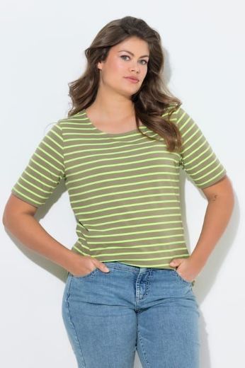 Plus size veliki brojevi Majica prugasta kratkih rukava za punije