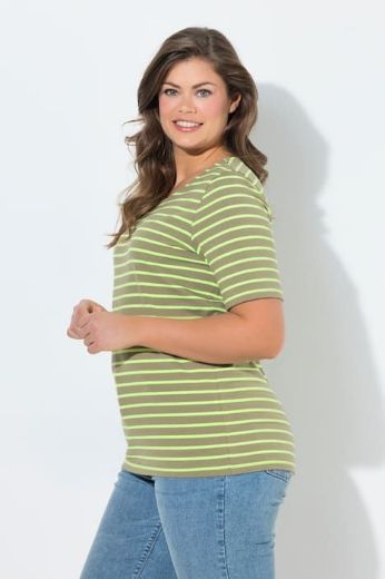 Plus size veliki brojevi Majica prugasta kratkih rukava za punije