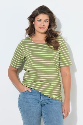 Plus size veliki brojevi Majica prugasta kratkih rukava za punije