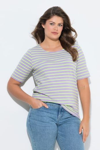 Plus size veliki brojevi Majica prugasta kratkih rukava za punije