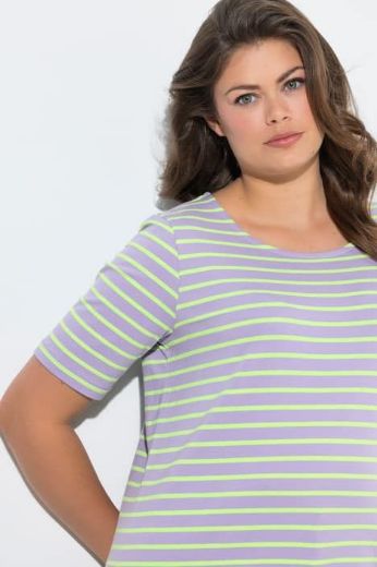 Plus size veliki brojevi Majica prugasta kratkih rukava za punije