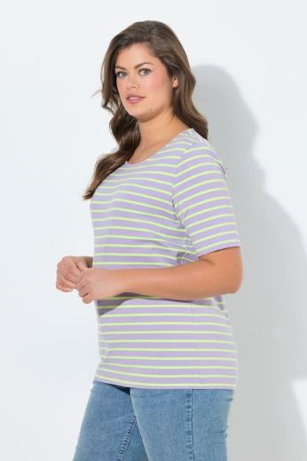 Plus size veliki brojevi Majica prugasta kratkih rukava za punije