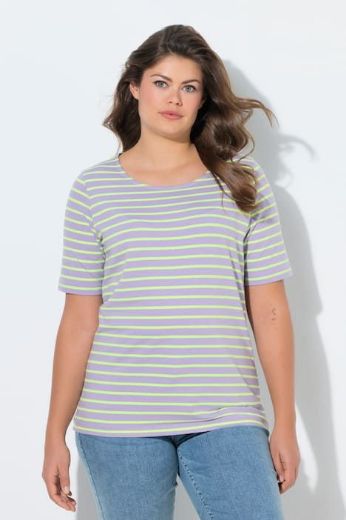 Plus size veliki brojevi Majica prugasta kratkih rukava za punije