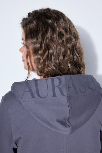 Plus size veliki brojevi Majica dugih rukava s patentnim zatvaračem i kapuljačom dužeg kroja za punije