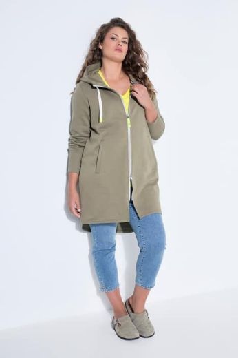 Plus size veliki brojevi Majica dugih rukava s patentnim zatvaračem i kapuljačom dužeg kroja za punije