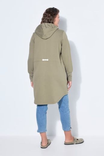 Plus size veliki brojevi Majica dugih rukava s patentnim zatvaračem i kapuljačom dužeg kroja za punije