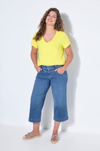 Plus size veliki brojevi Traperice skraćenih širokih nogavica za punije