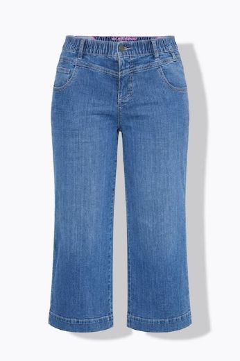 Plus size veliki brojevi Traperice skraćenih širokih nogavica za punije