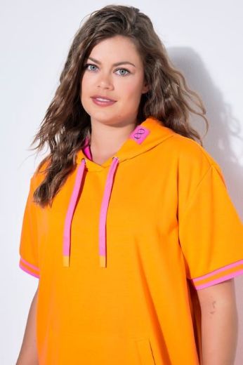 Plus size veliki brojevi Haljina kratkih rukava s kapuljačom za punije