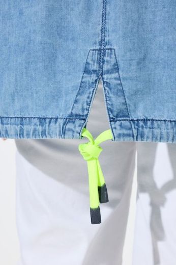 Plus size veliki brojevi Jakna lagana od trapera s kapuljačom za punije