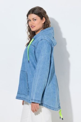 Plus size veliki brojevi Jakna lagana od trapera s kapuljačom za punije