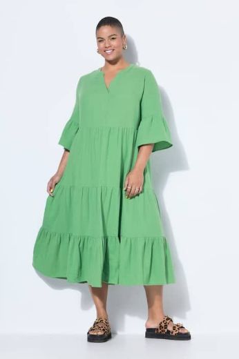 Plus size veliki brojevi Haljina 3/4 rukavi A kroja duži model za punije