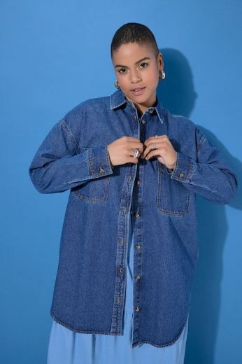 Plus size veliki brojevi Košilja traper šireg kroja za punije