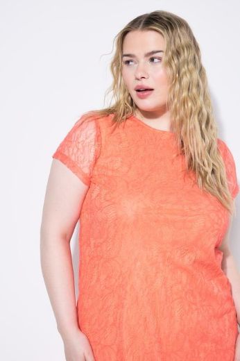 Plus size veliki brojevi Haljina maxi kratkih rukava s čipkastim detaljima za punije