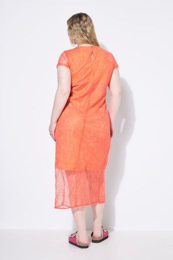 Plus size veliki brojevi Haljina maxi kratkih rukava s čipkastim detaljima za punije