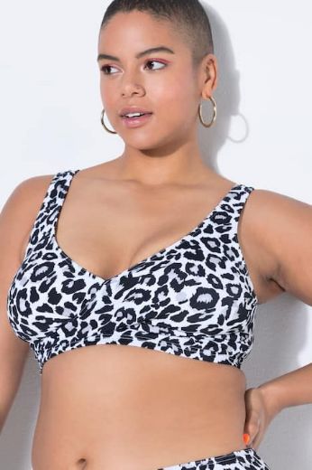 Plus size veliki brojevi Kupaći kostim   gornji dio s uzorkom leoparda za punije