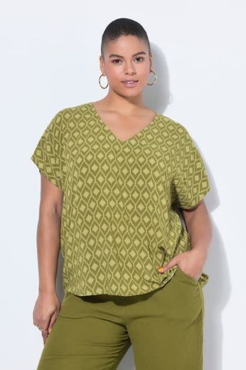 Plus size veliki brojevi Bluza kratkih rukava V ovratnika za punije