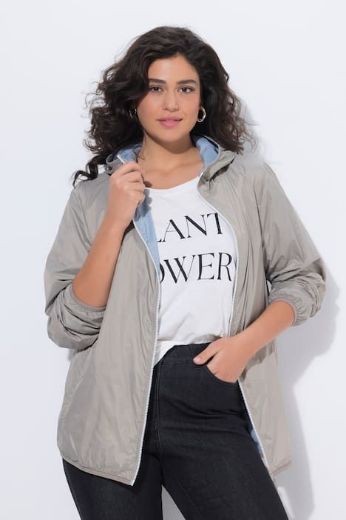 Plus size veliki brojevi Jakna dvostrana s kapuljačom za punije