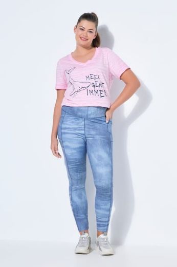 Plus size veliki brojevi Hlače dugih nogavica elastičnog struka traper uzorak za punije