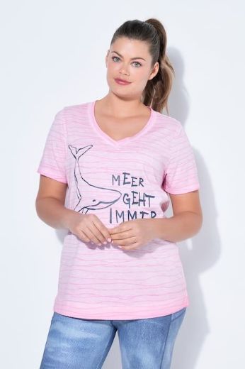 Plus size veliki brojevi Majica 1/2 rukava V izreza za punije