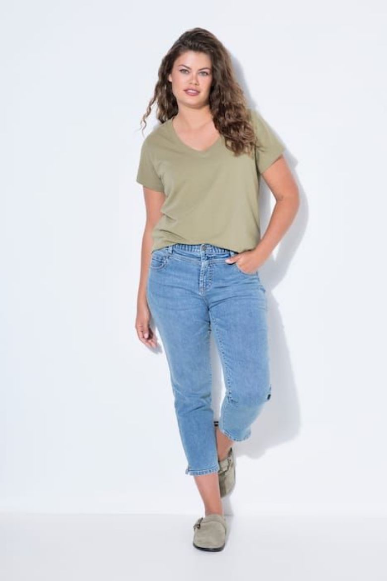 Plus size veliki brojevi Hlače dugih nogavica povišenog struka traper za punije