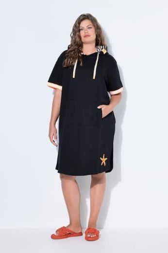 Plus size veliki brojevi Haljina 1/2 rukavi s kapuljačom za punije