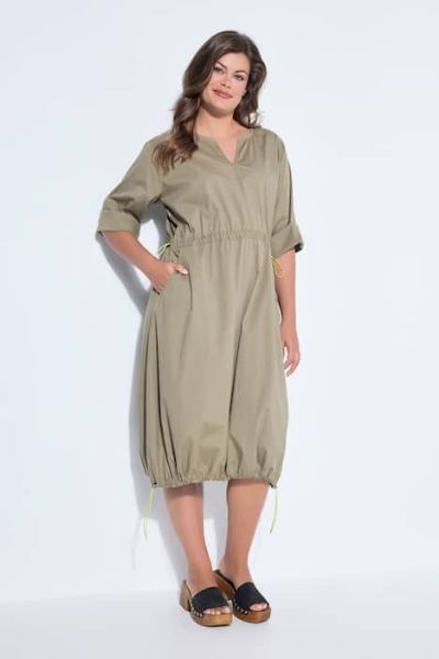 Veliki brojevi Haljina kratkih rukava s vezicom moda za punije