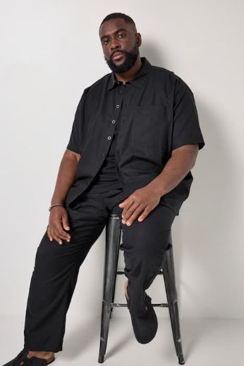 Plus size veliki brojevi Košulja kratkih rukava od lana za punije