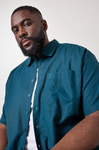 Plus size veliki brojevi Košulja kratkih rukava od lana za punije