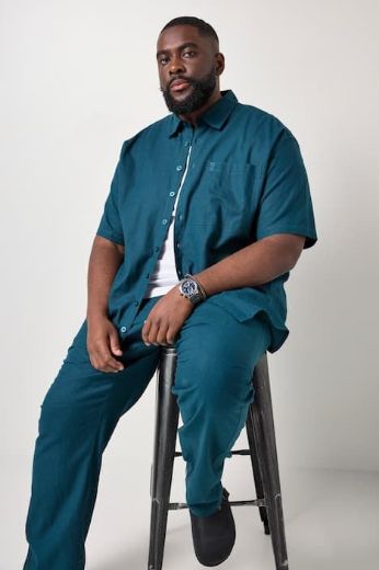 Plus size veliki brojevi Košulja kratkih rukava od lana za punije