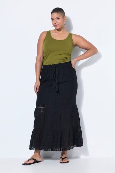 Veliki brojevi Haljina elasičnog struka s uzorkom čipke moda za punije