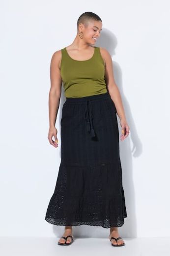 Plus size veliki brojevi Haljina elasičnog struka s uzorkom čipke za punije