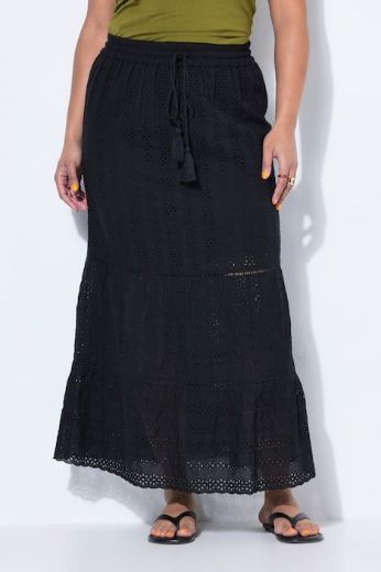 Plus size veliki brojevi Haljina elasičnog struka s uzorkom čipke za punije