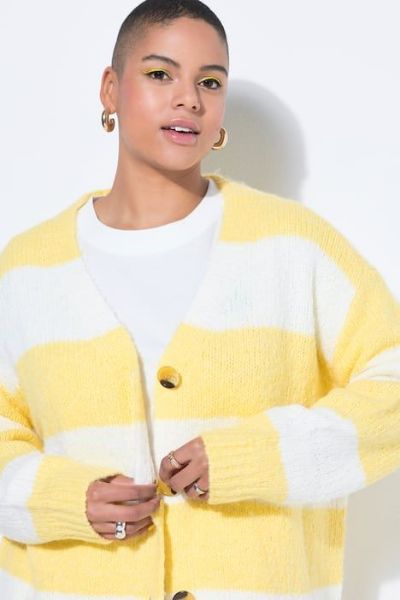 Veliki brojevi Kardigan dugih rukava na gumbe moda za punije