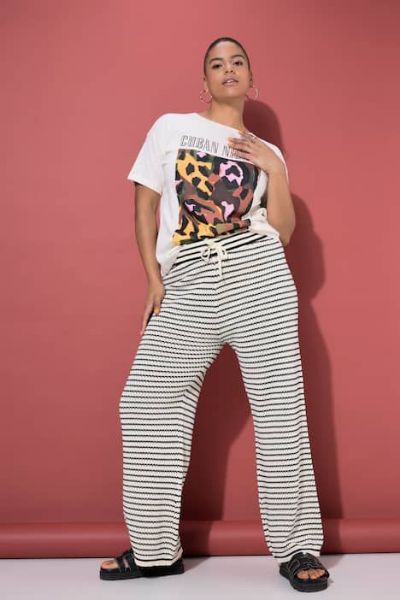 Veliki brojevi Hlače dugih nogavica ravnog kroja moda za punije