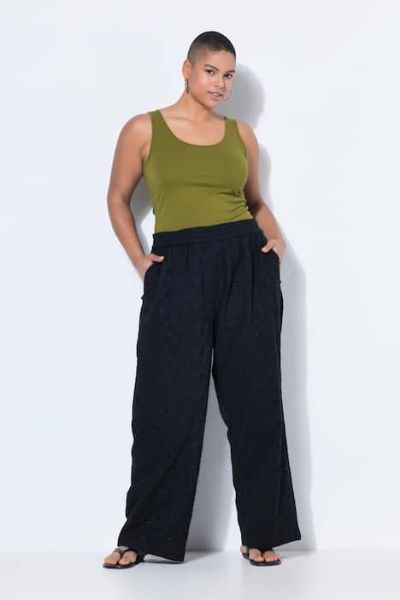 Veliki brojevi Hlače dugih nogavica šireg kroja elastičnog struka moda za punije