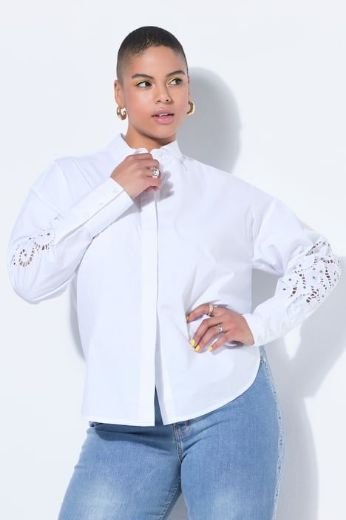 Plus size veliki brojevi Košulja dugih rukava šireg kroja za punije