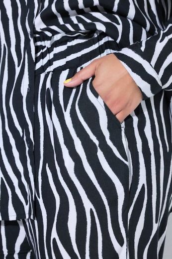 Plus size veliki brojevi Hlače dugih nogavica šireg kroja zebra uzorka za punije